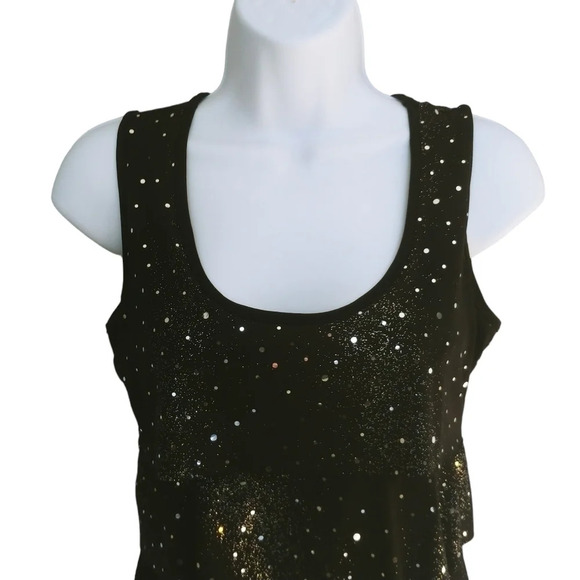 MIA Black Sparkles Multi-layered Top M - Picture 2 of 8
